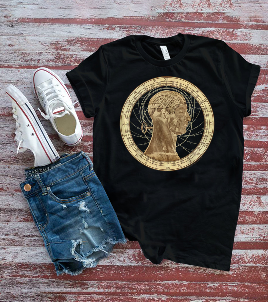 Cognition Steampunk Roman Numerals Clockwork Head T-Shirt