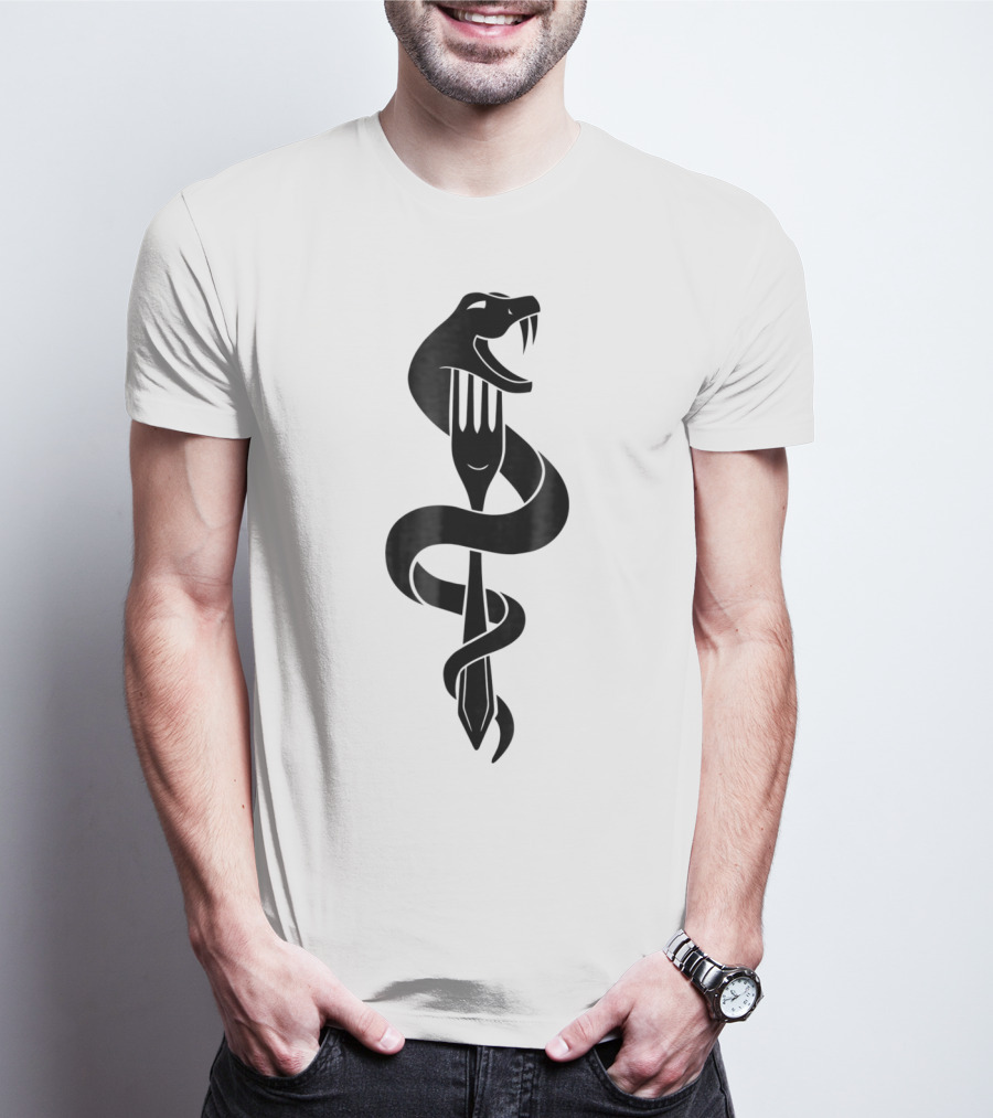 Hey Fatty Stop Eating Just Stop Eating Snake Wrapped Around Fork T-Shirt