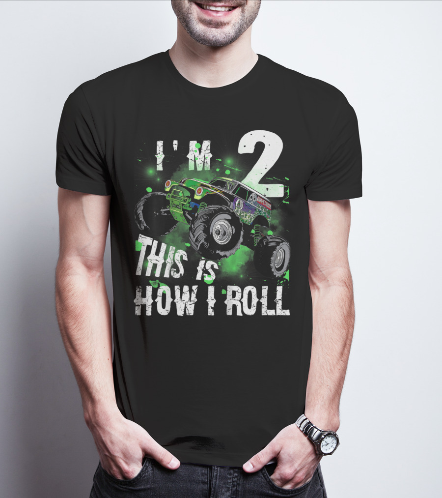 Kids I'm 2 This Is How I Roll Monster Truck T-Shirt