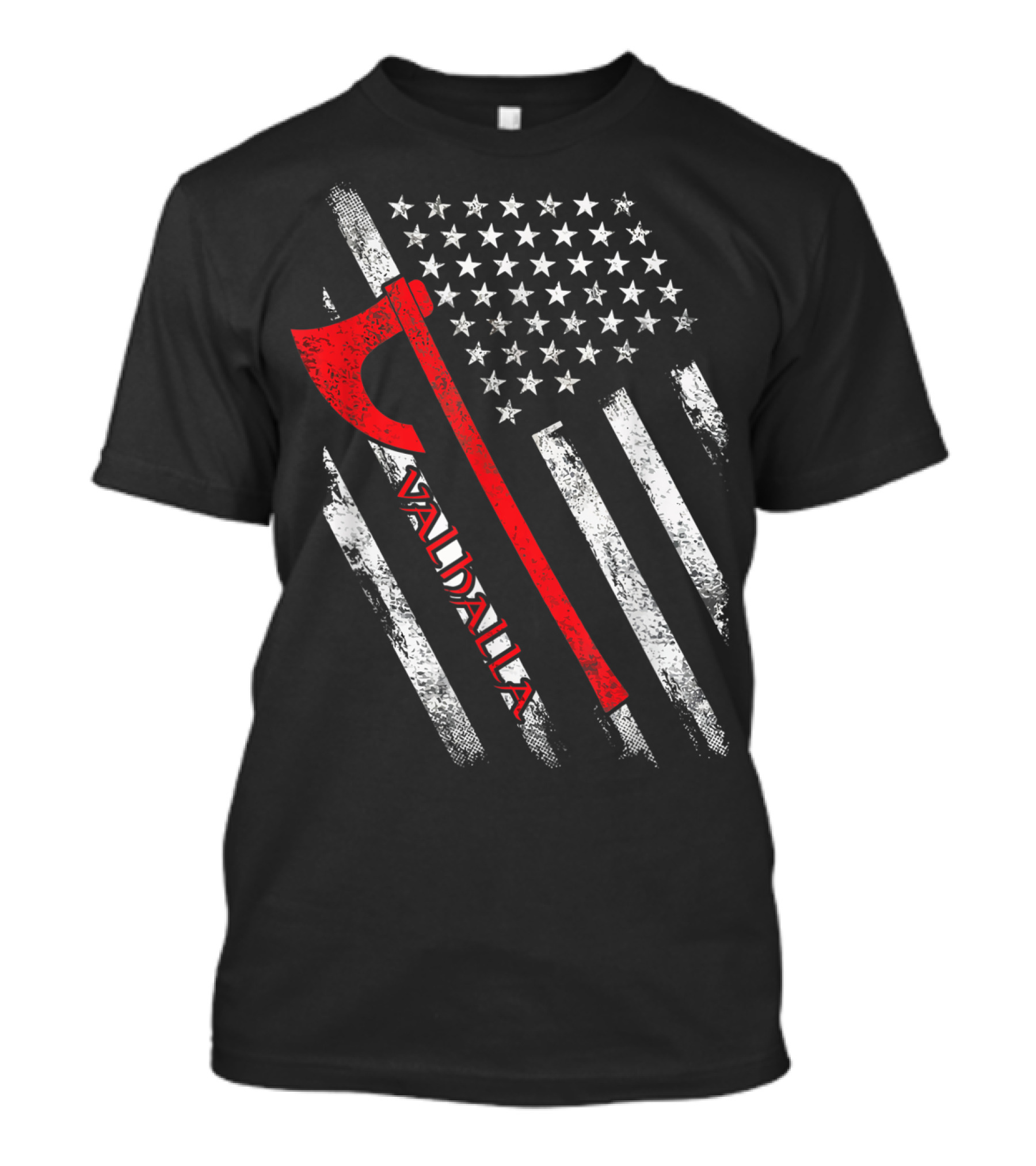Valhalla American Viking Axe Flag T-Shirt