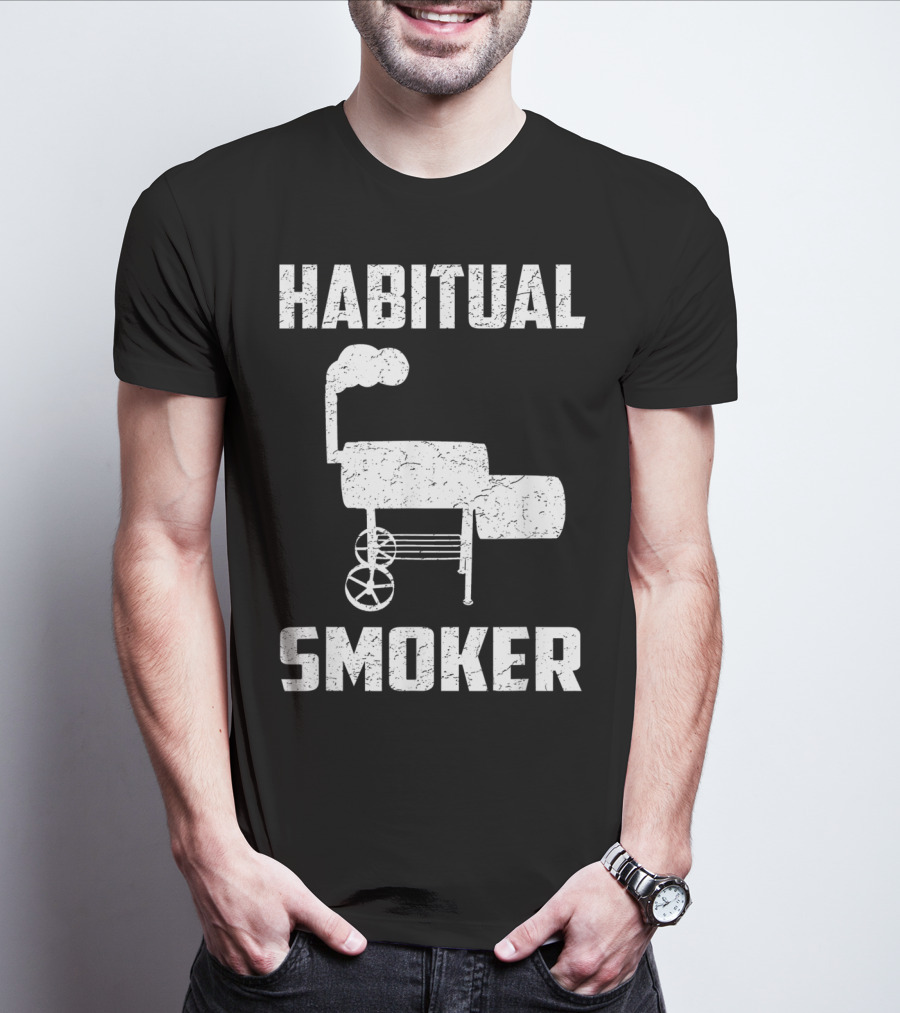 Habitual Smoker BBQ Funny Smoked Meat Barbeque T-Shirt