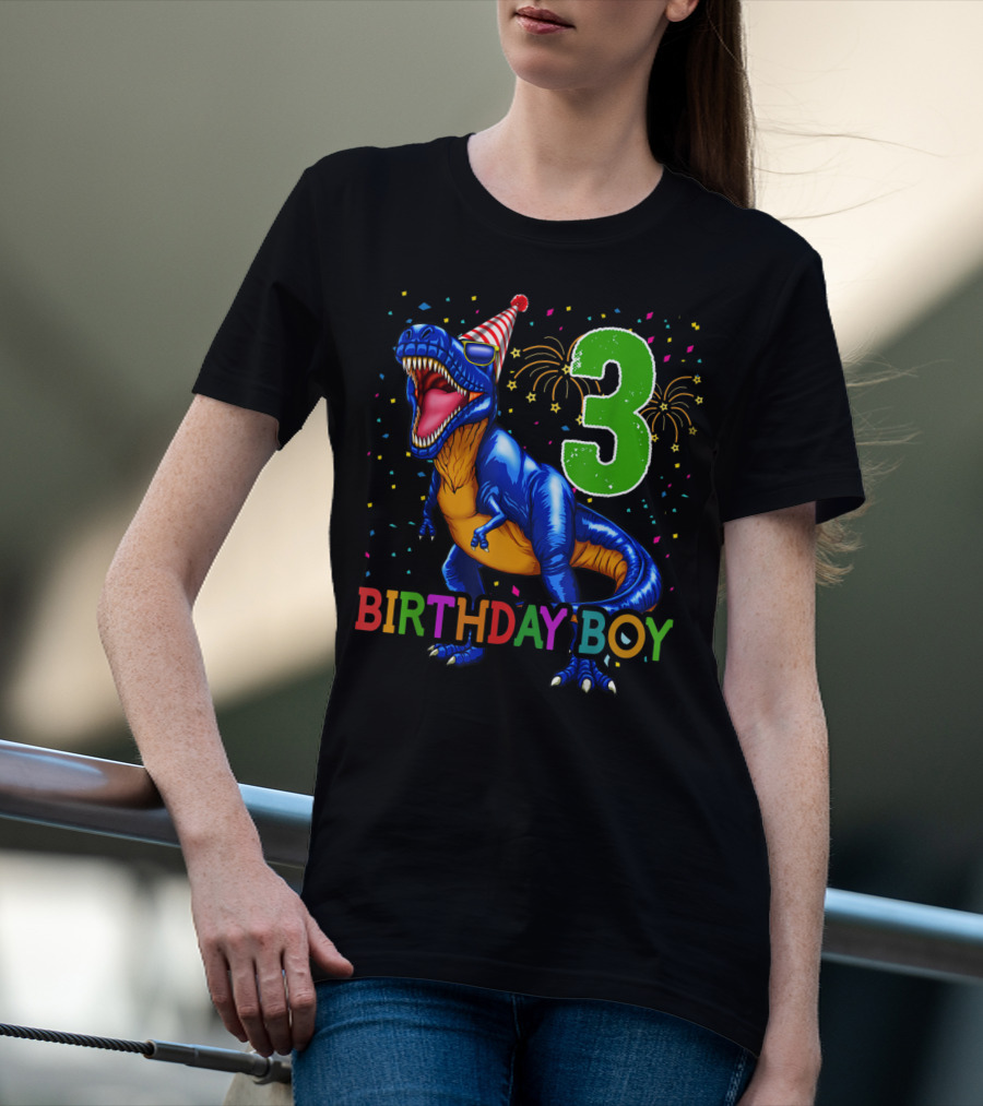 Birthday Boy Rawr I'm 3 Dinosaur Party T-Shirt