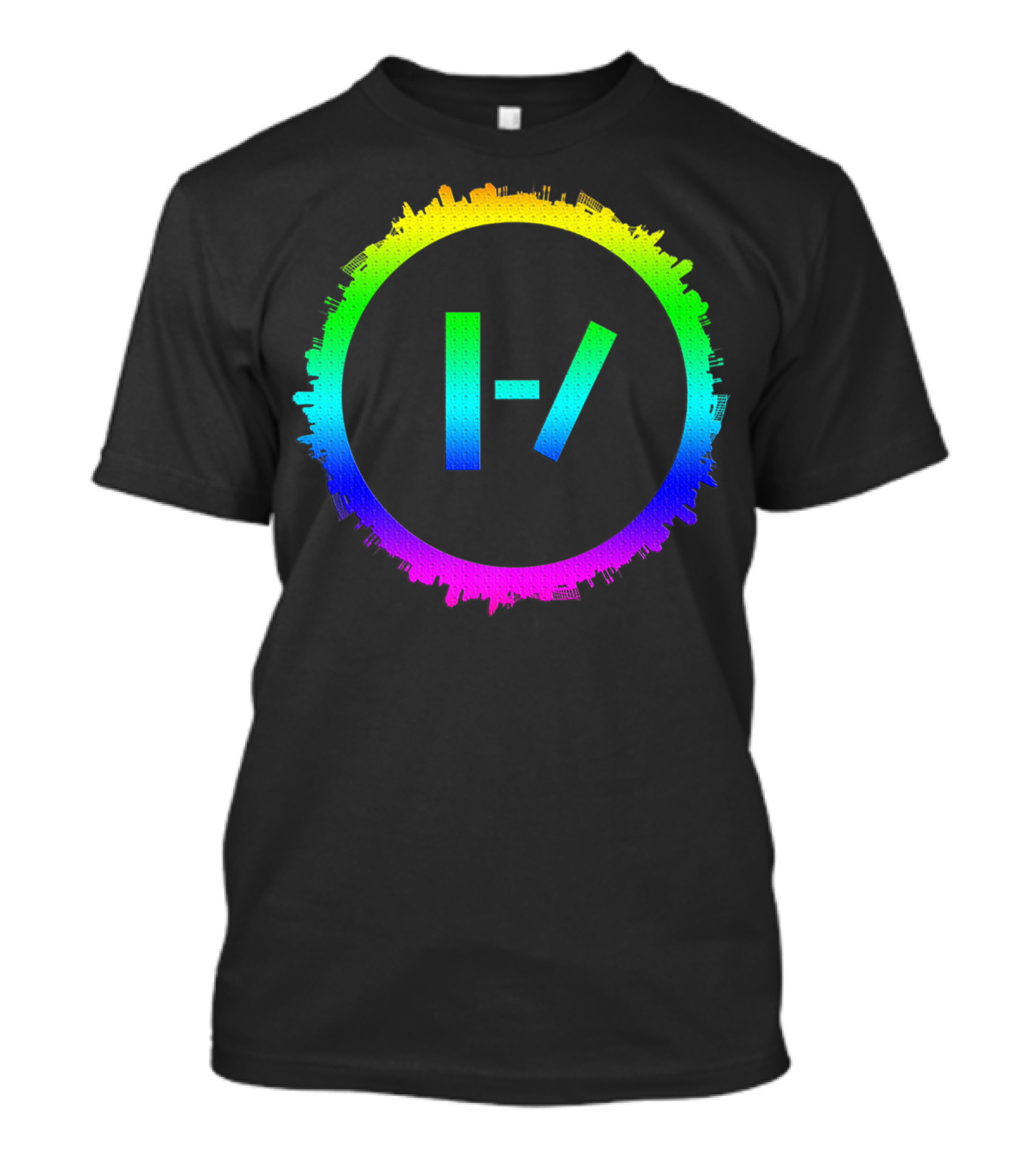 Twenty One Pilots Rainbow Cityscape Circle T-Shirt