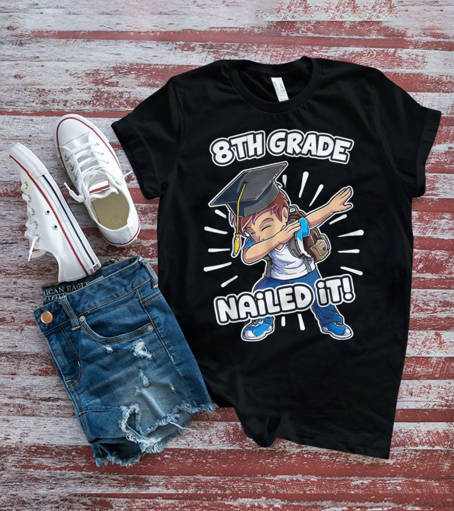 8th Grade Nailed It Graduation Dabbing Boy T-Shirt