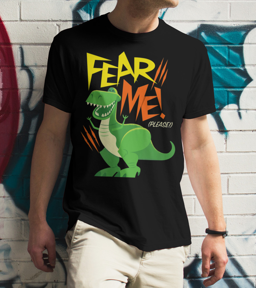 Disney Pixar Toy Story 4 Rex Fear Me Please Green Dinosaur Cartoon T-Shirt
