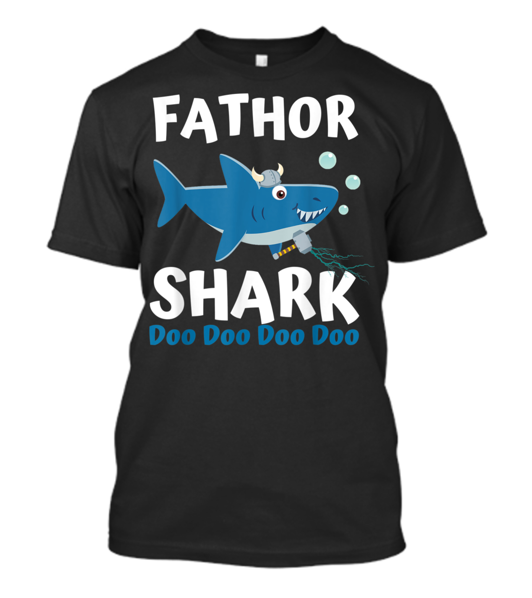 Fathor Shark Doo Doo Doo Doo Viking Father's Day Hero T-Shirt