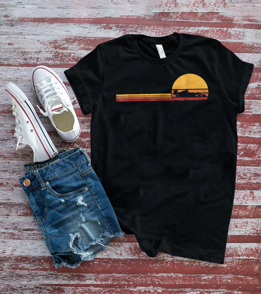 70s Vintage Formula Racing Retro Sunset T-Shirt