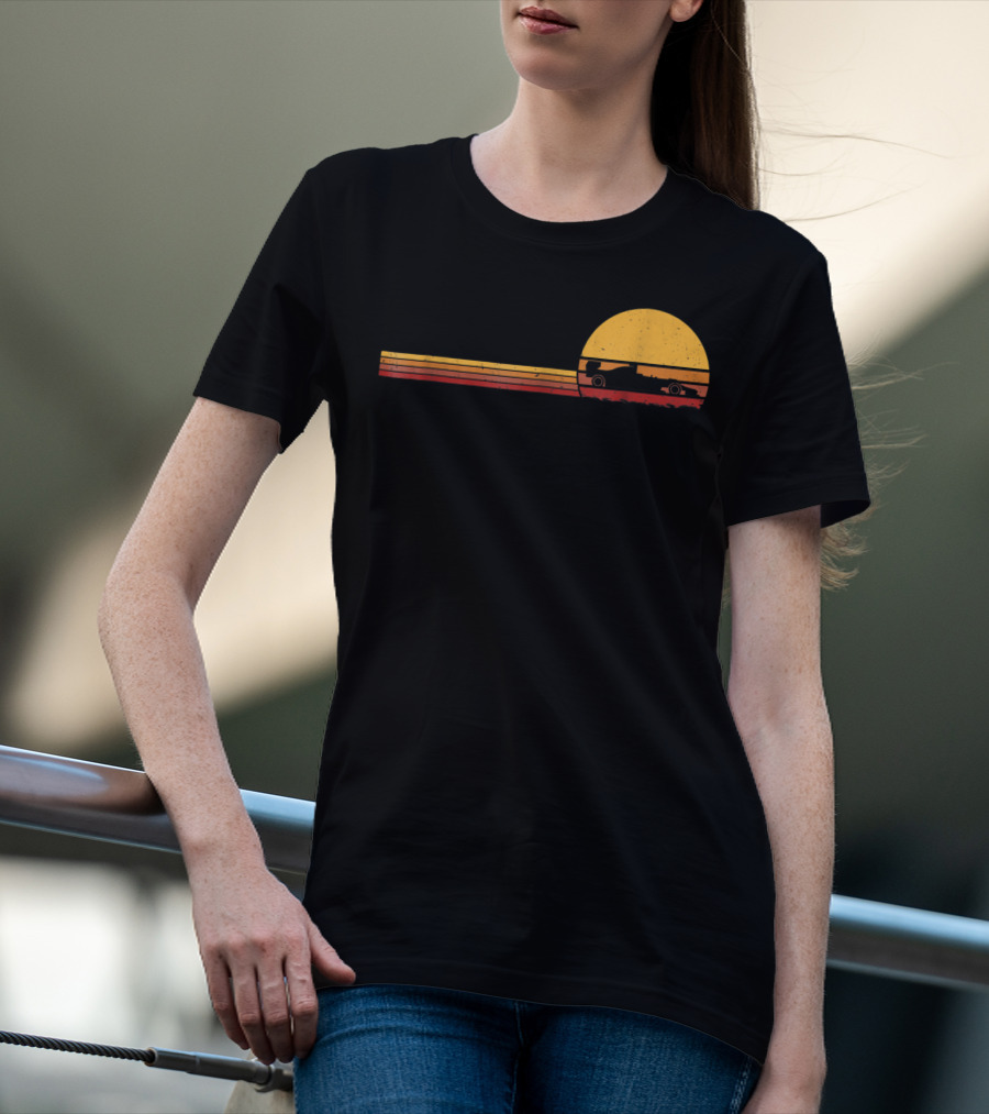 70s Vintage Formula Racing Retro Sunset T-Shirt