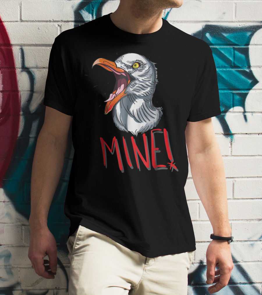 Funny Seagull Mine Save The Beach Chicken Mine T-Shirt