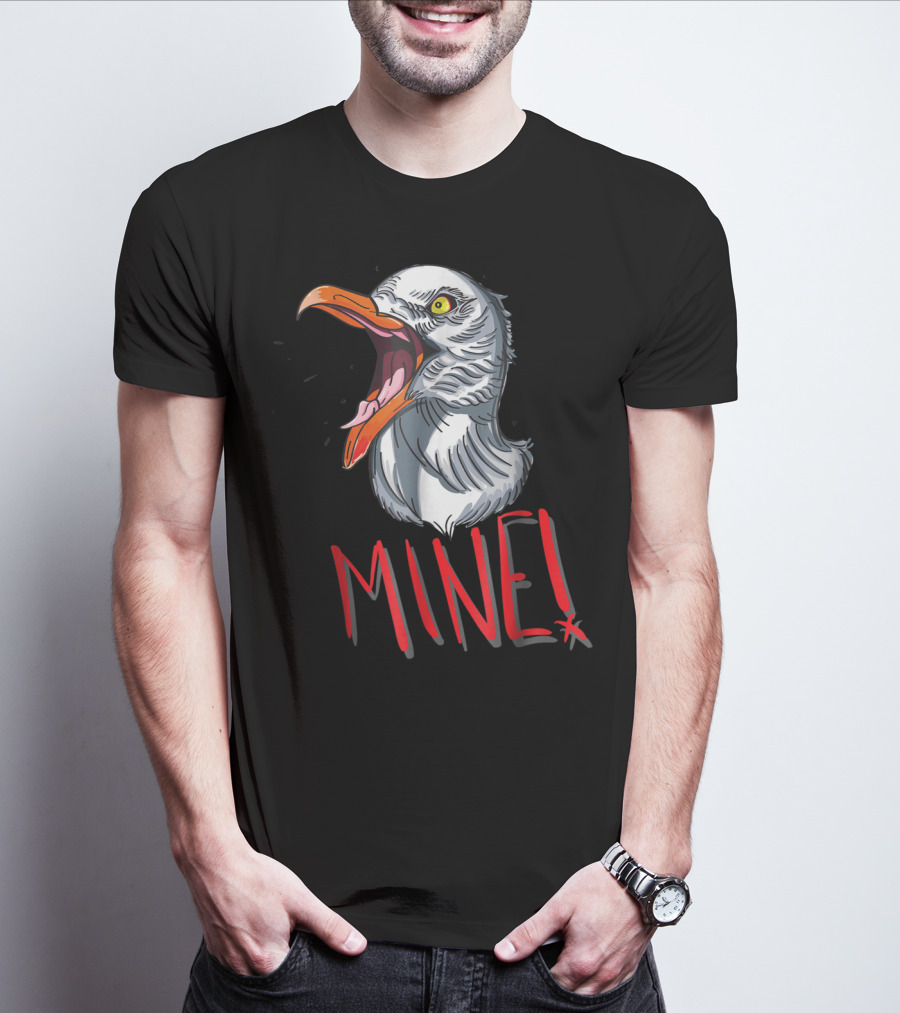 Funny Seagull Mine Save The Beach Chicken Mine T-Shirt