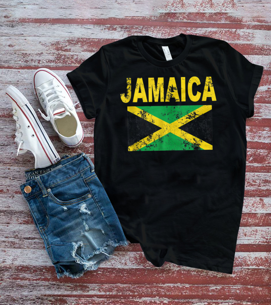 Jamaica Distressed Flag Cool Jamaican Flags T-Shirt