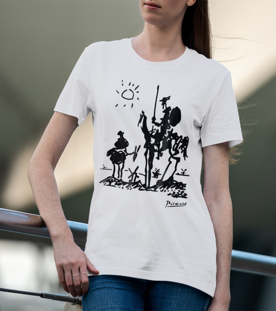 Picasso Don Quixote 1955 Sketch With Sun And Sancho Panza T-Shirt