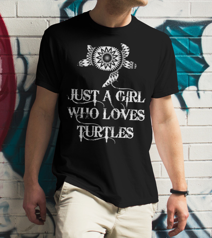 Just A Girl Who Loves Turtles Mandala Sea Turtle T-Shirt