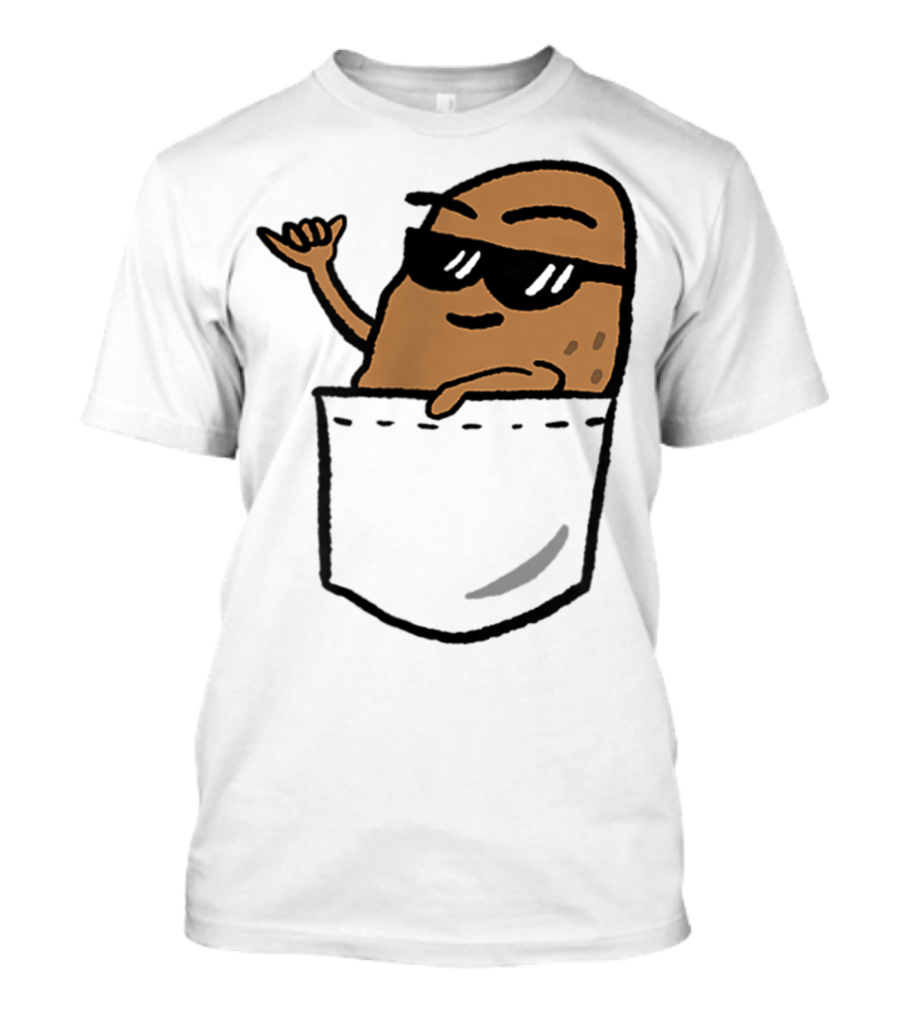Awesome Hang Loose Potato Shaka In Pocket T-Shirt