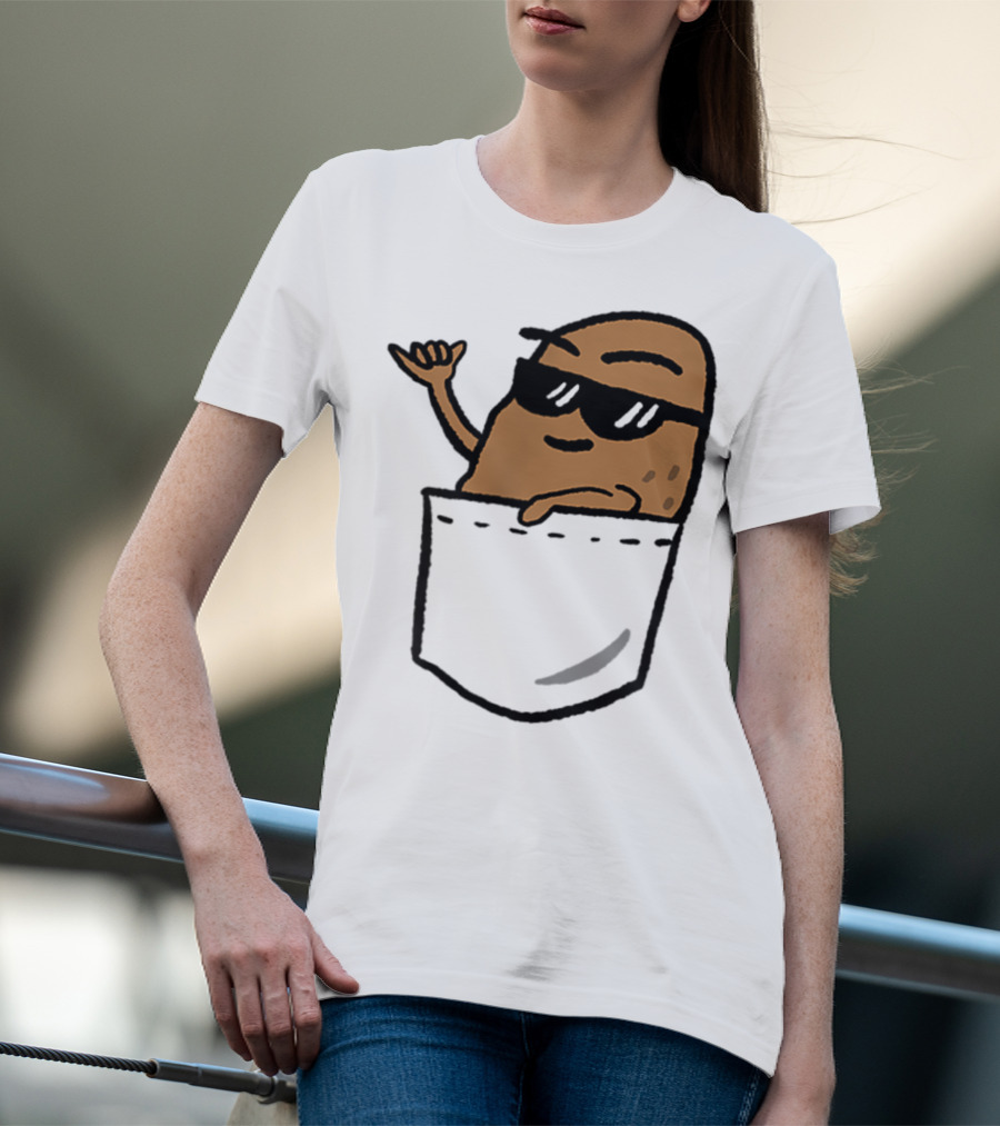 Awesome Hang Loose Potato Shaka In Pocket T-Shirt