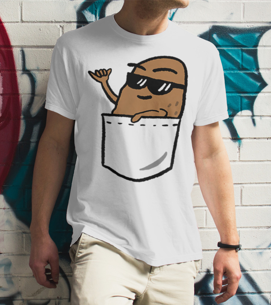 Awesome Hang Loose Potato Shaka In Pocket T-Shirt