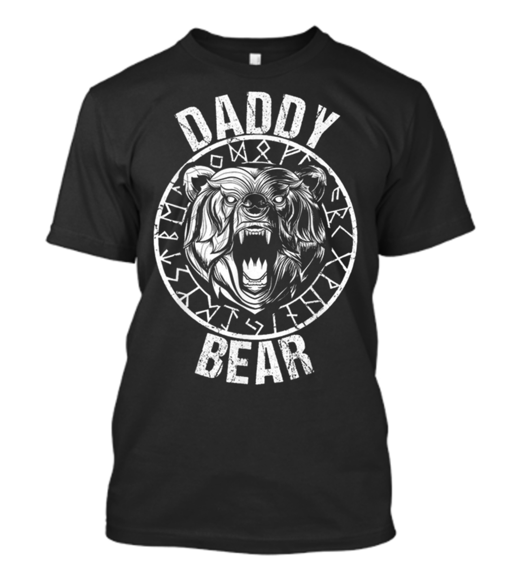 Daddy Bear Viking Runes Ferocious Roaring Bear T-Shirt