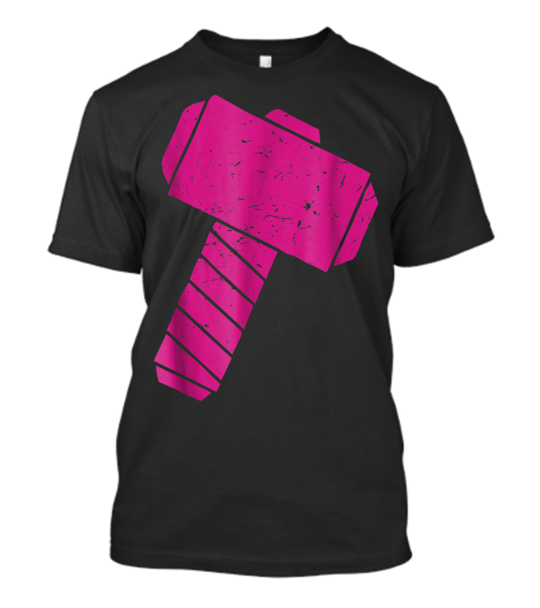 Distressed Magenta Mjolnir Thor's Hammer Odin Mythology T-Shirt