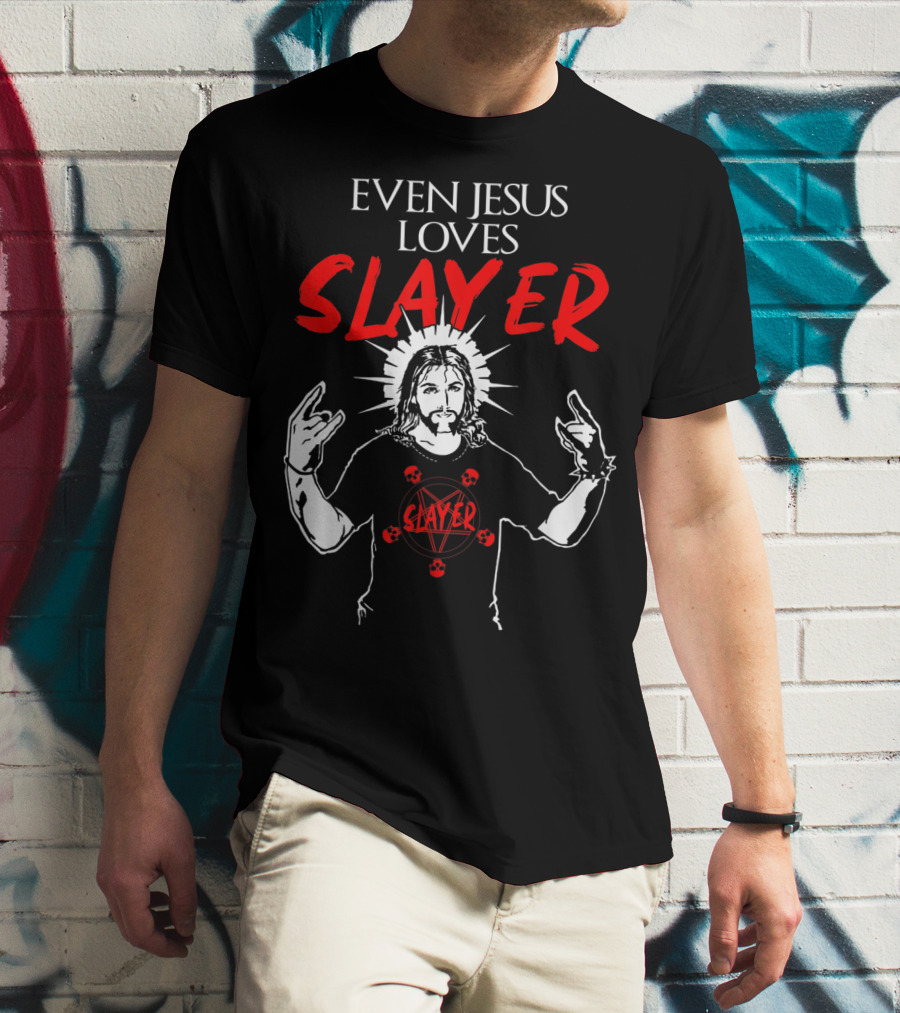 Even Jesus Loves Slayer Christian Heavy Metal T-Shirt