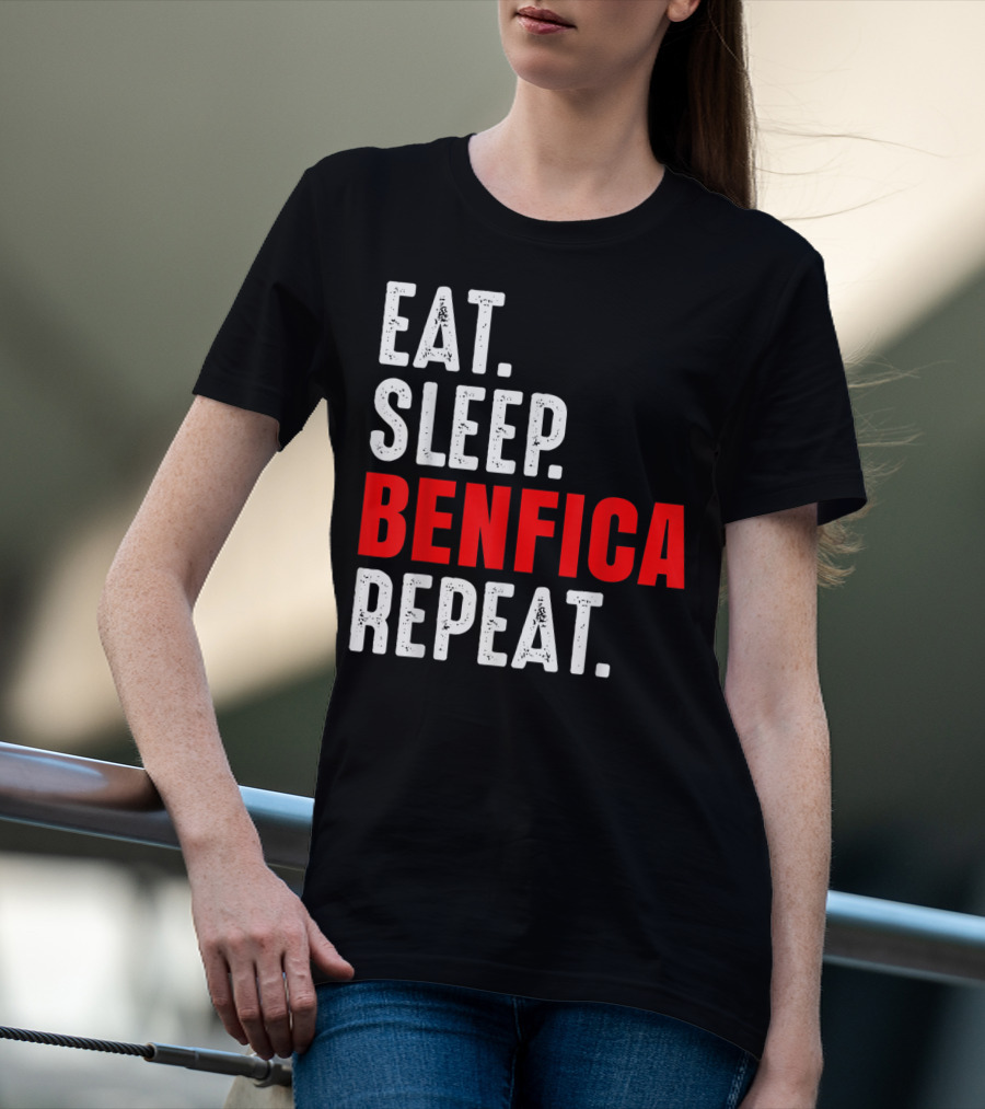 Eat Sleep BENFICA Repeat Soccer Football Fans Portugal T-Shirt