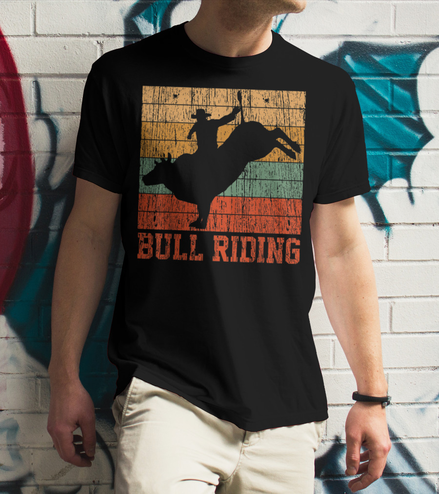Bull Riding Vintage Rodeo Western Country Retro Cowboy T-Shirt