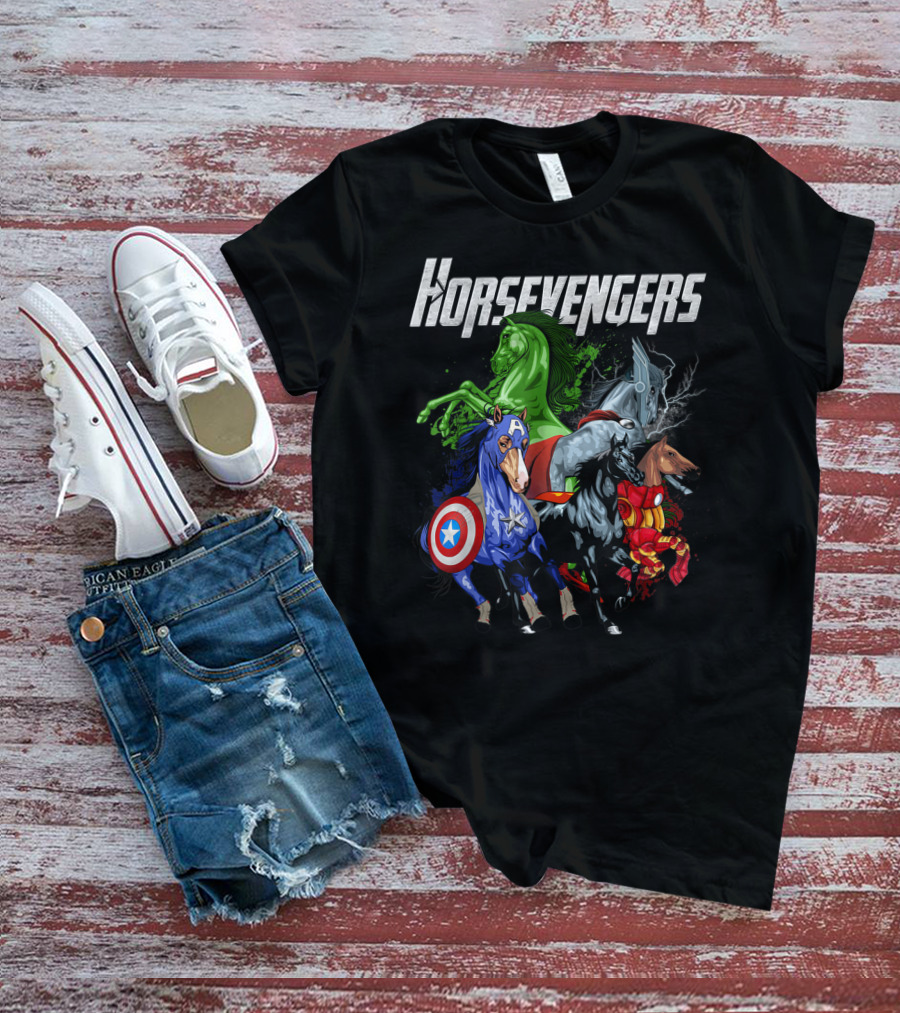 Horsevengers Funny Horse Superhero Parody Quintet T-Shirt
