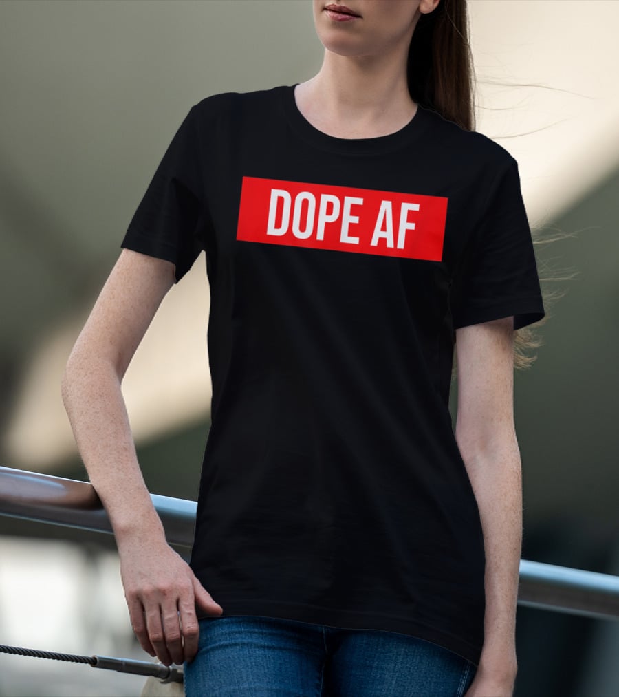 Dope AF Bold Red Rectangle T-Shirt