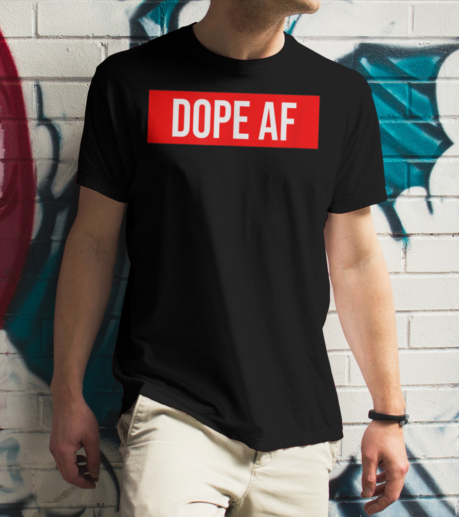 Dope AF Bold Red Rectangle T-Shirt