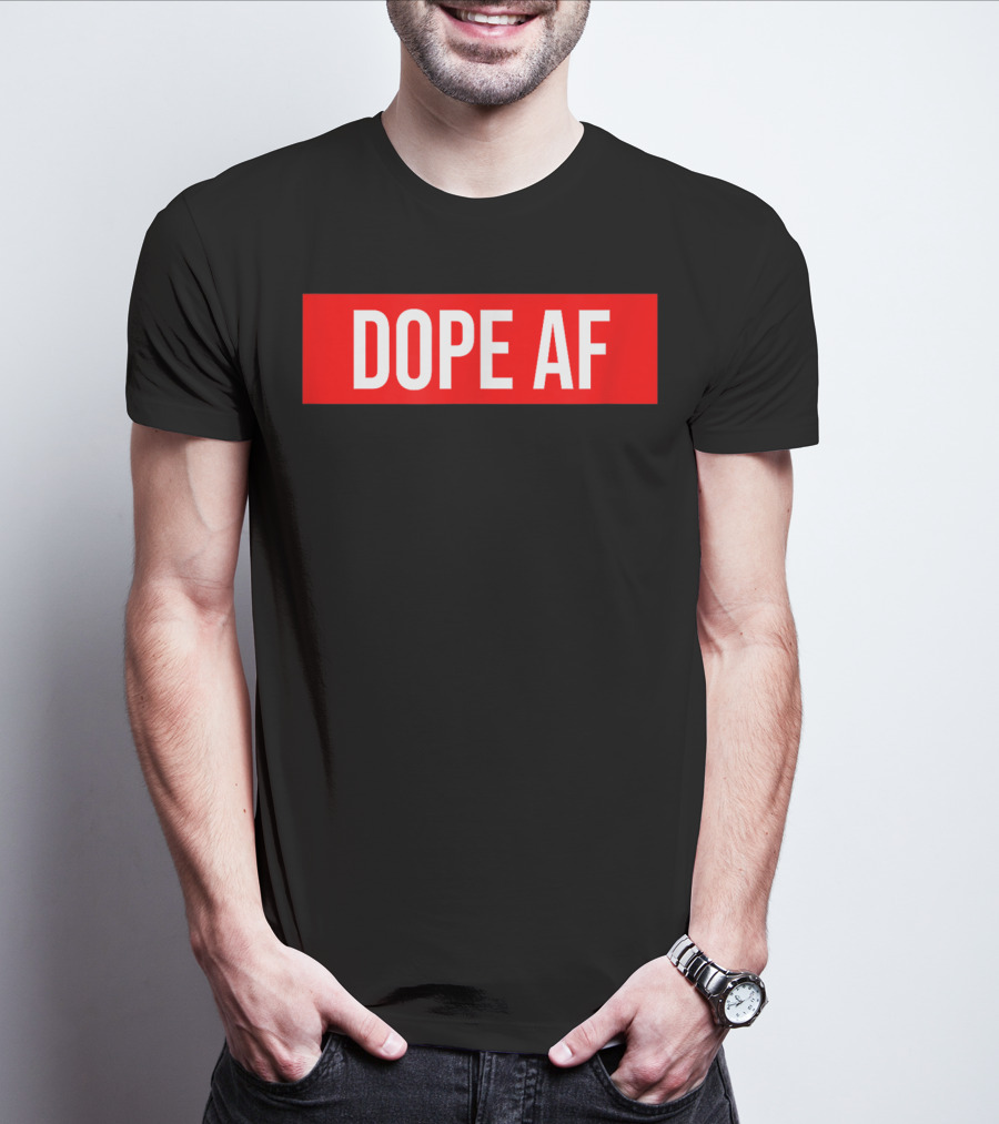Dope AF Bold Red Rectangle T-Shirt