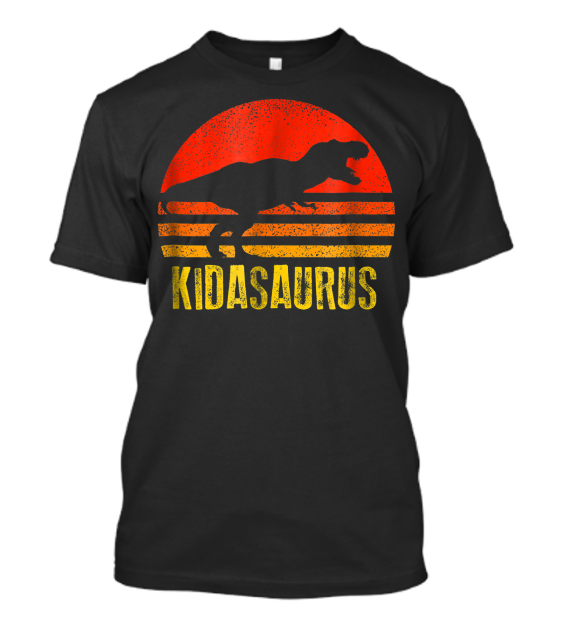 Kidasaurus Dinosaur Silhouette Vintage Sunset T-Shirt
