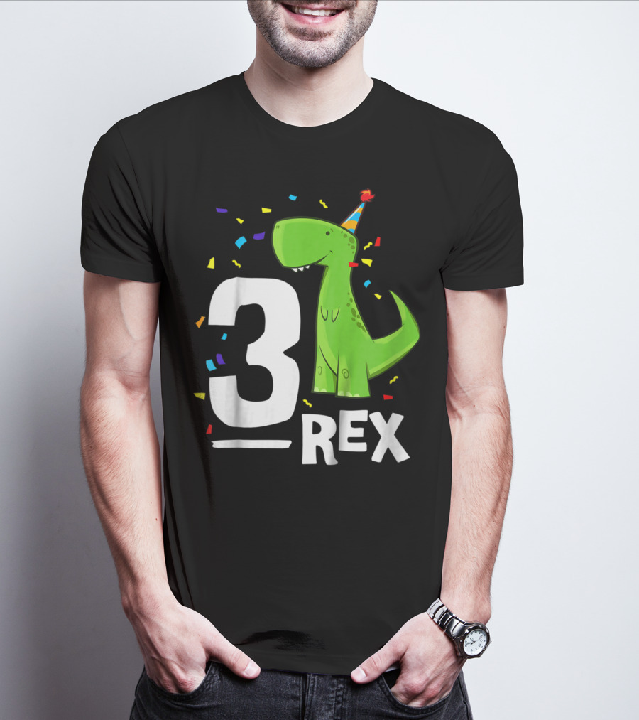 3 Rex Kids Threerex Birthday Party Dinosaur T-Shirt