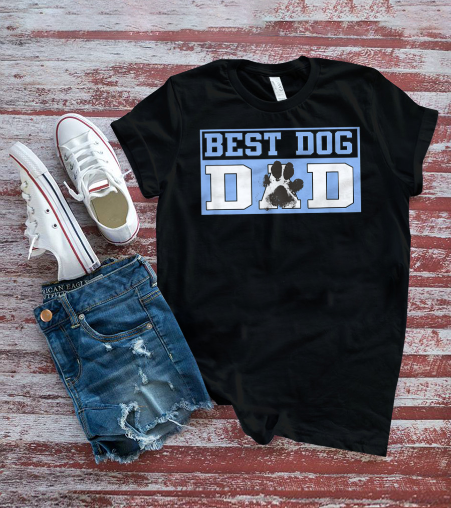 BEST DOG DAD Paw Prints T-Shirt