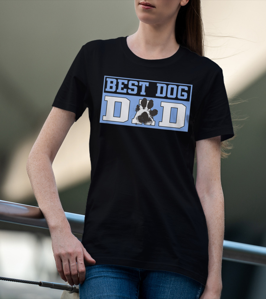 BEST DOG DAD Paw Prints T-Shirt