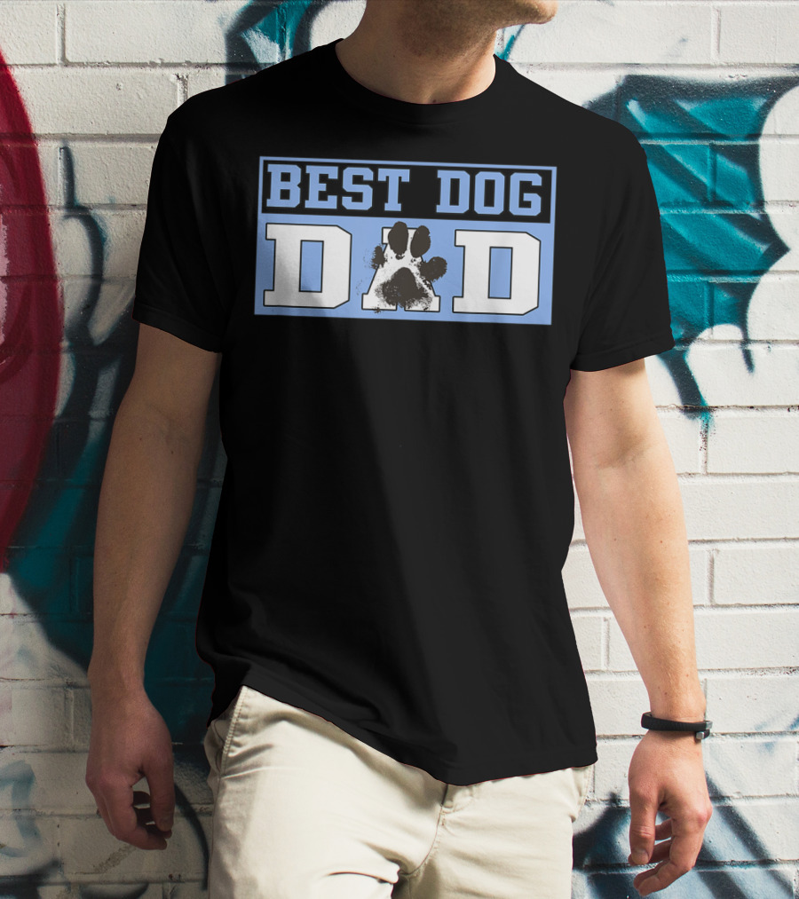 BEST DOG DAD Paw Prints T-Shirt