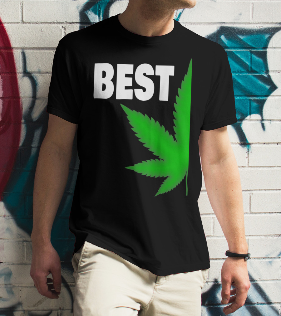 Couple Matching Best Buds BFF Marijuana Leaf Best T-Shirt