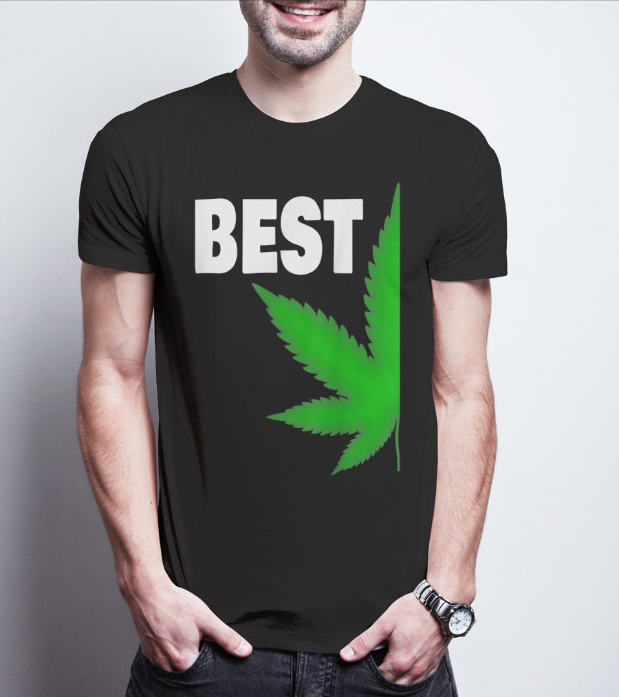 Couple Matching Best Buds BFF Marijuana Leaf Best T-Shirt