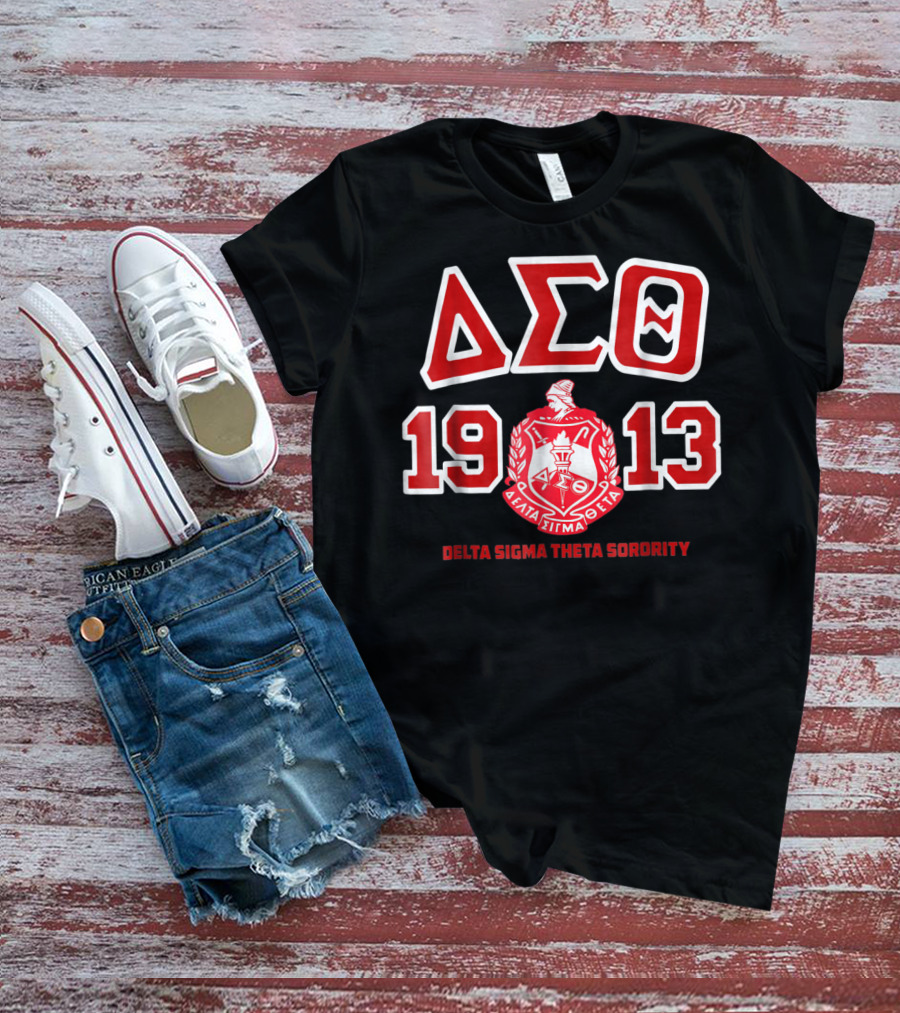 Delta Sigma Theta Sorority 1913 Greek Letters And Crest T-Shirt