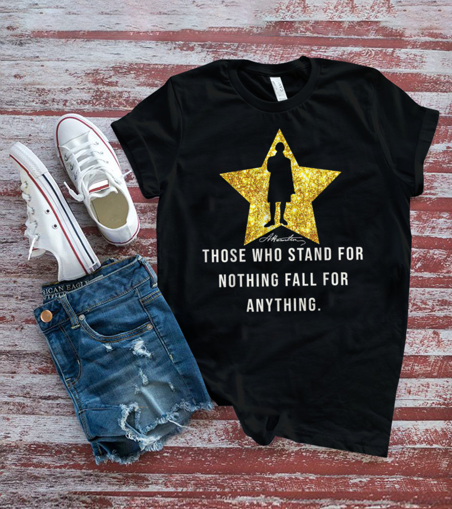 Alexander Hamilton Signature Silhouette Gold Star Quote History T-Shirt
