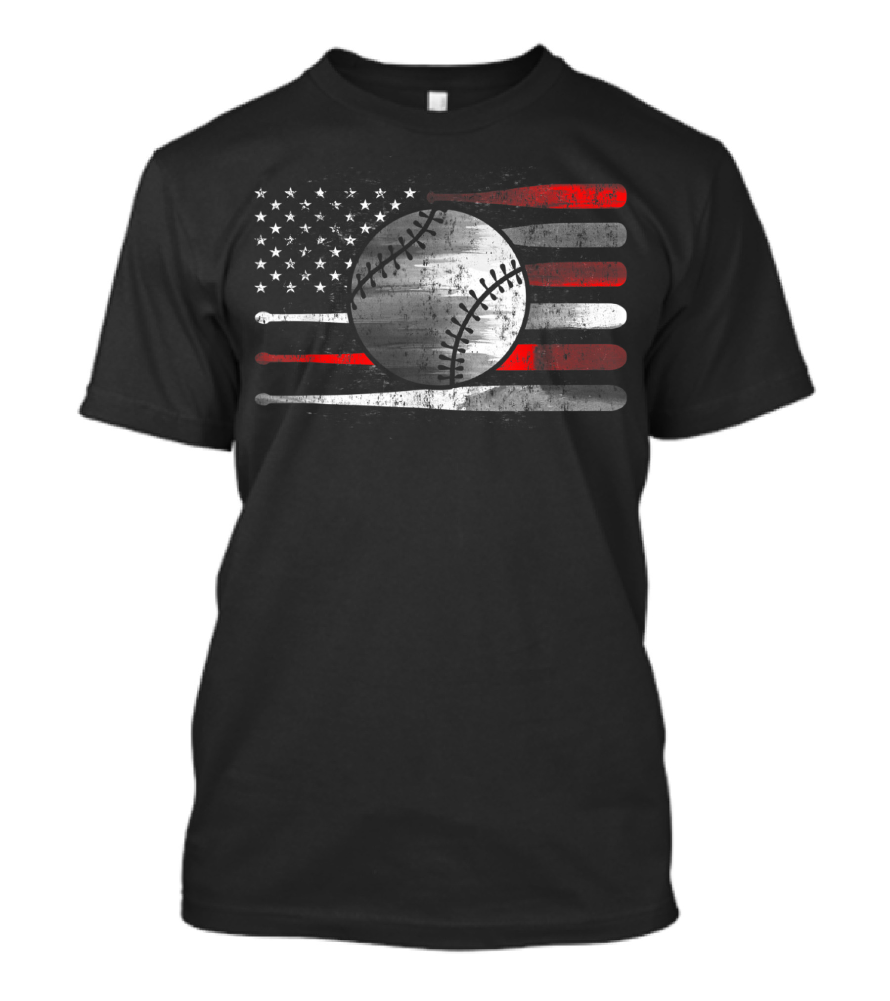 American Flag Baseball Catchers Pitchers League Balls T-Shirt