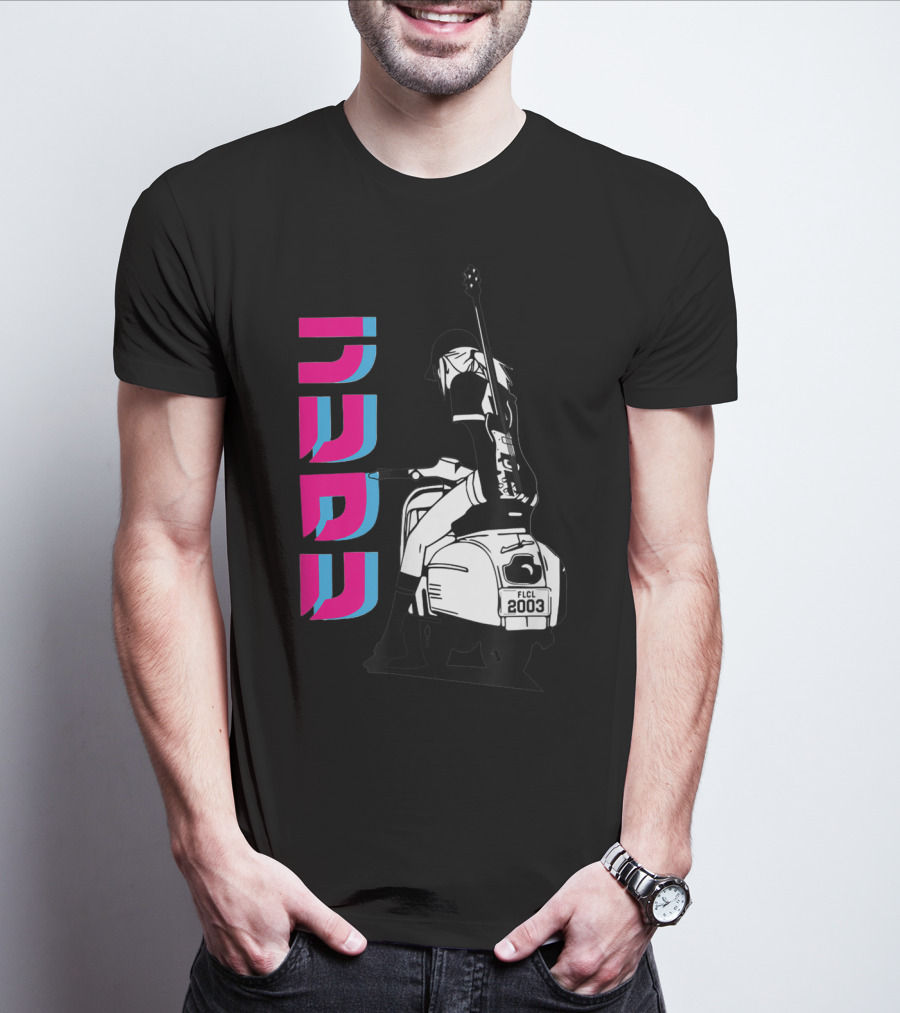 FLCL Fooly Cooly Vespa Rider With Guitar 2003 T-Shirt