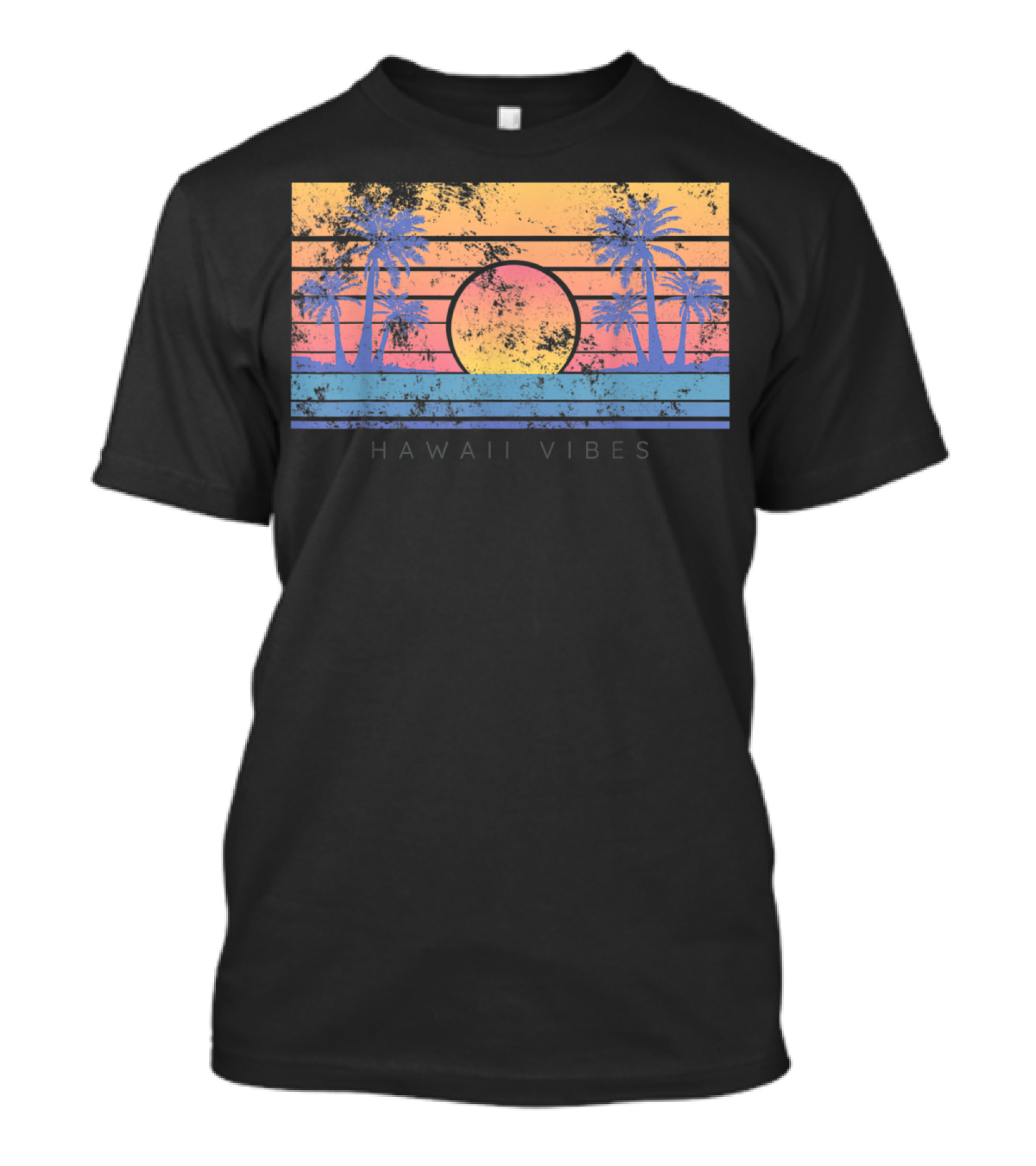Hawaii Vibes Sunset Palm Trees T-Shirt