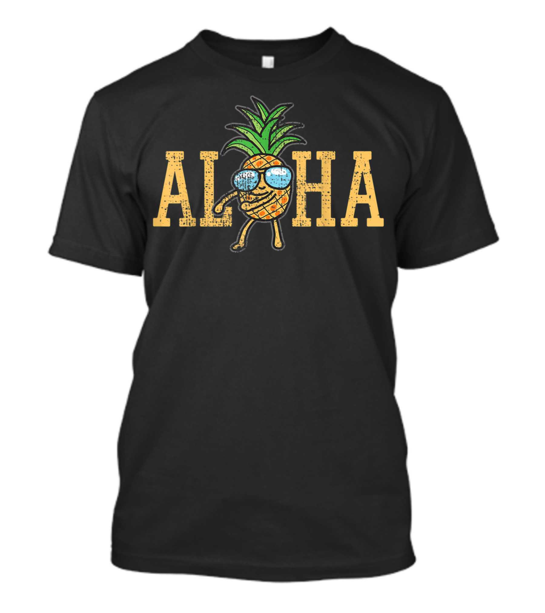 Aloha Hawaiian Flossing Pineapple With Sunglasses T-Shirt