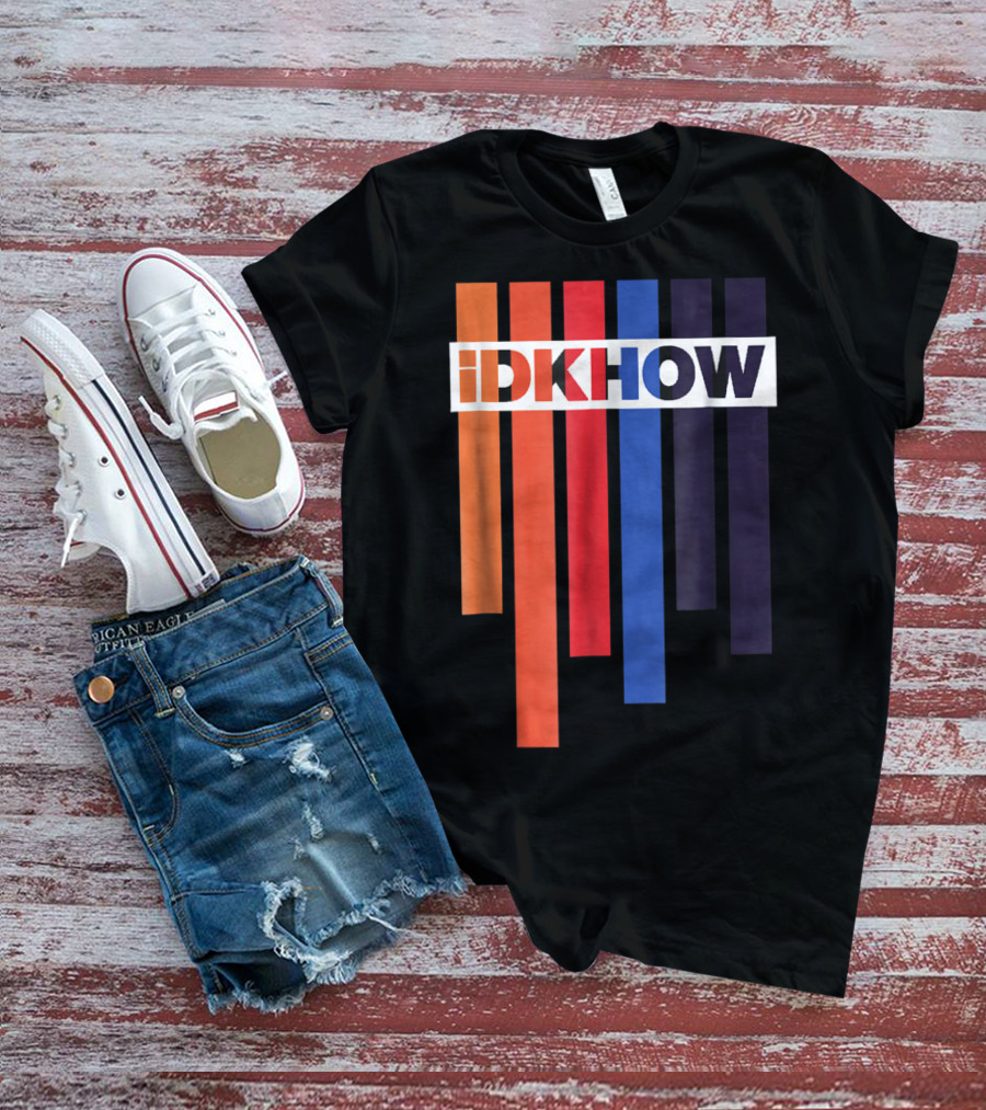 Barras De Color IDKHOW Letras Con Fondo Negro Y Blanco T-Shirt