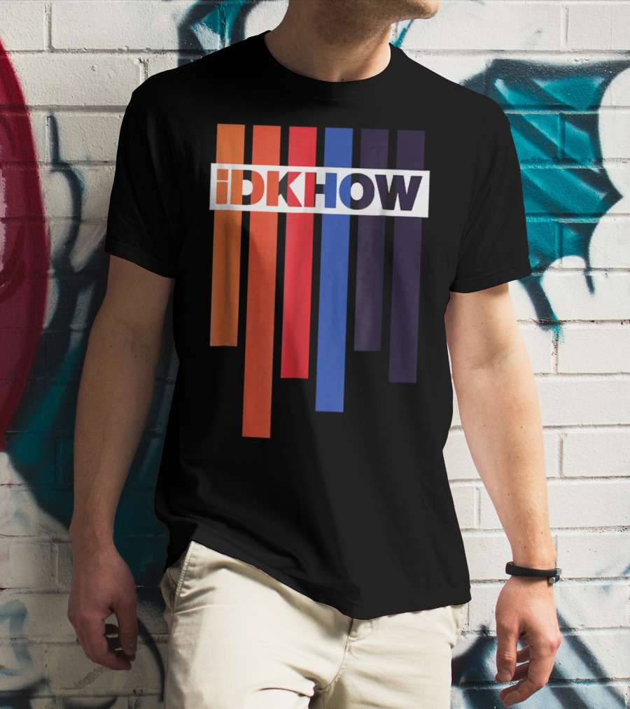 Barras De Color IDKHOW Letras Con Fondo Negro Y Blanco T-Shirt