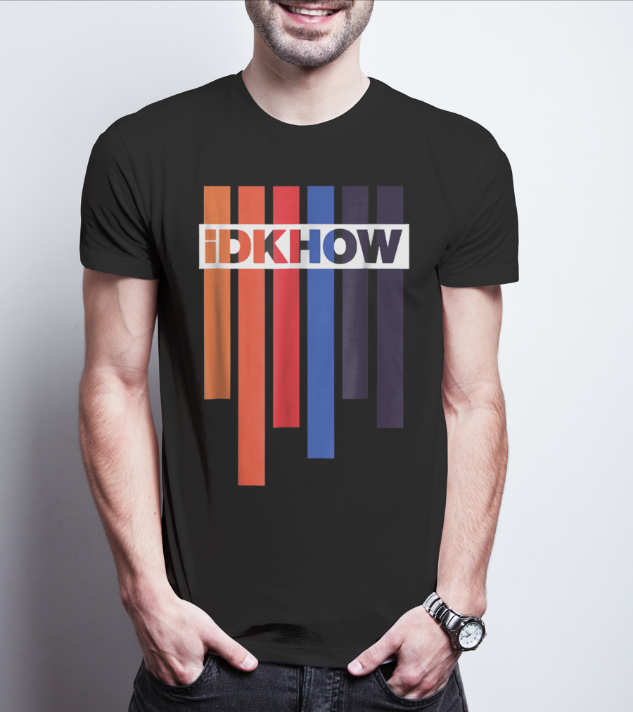 Barras De Color IDKHOW Letras Con Fondo Negro Y Blanco T-Shirt