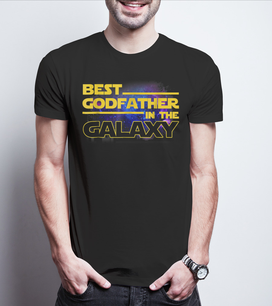 Best Godfather In The Galaxy Star Wars Inspired Text T-Shirt