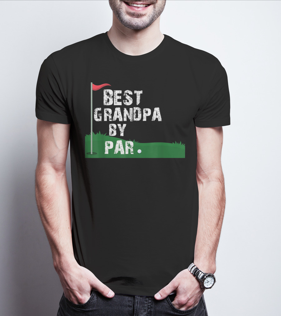 Best Grandpa By Par Golf Flag Green Course T-Shirt