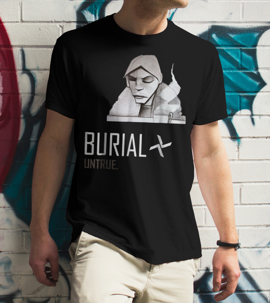 Burial Untrue Monochrome Hoodie Smoking Character T-Shirt