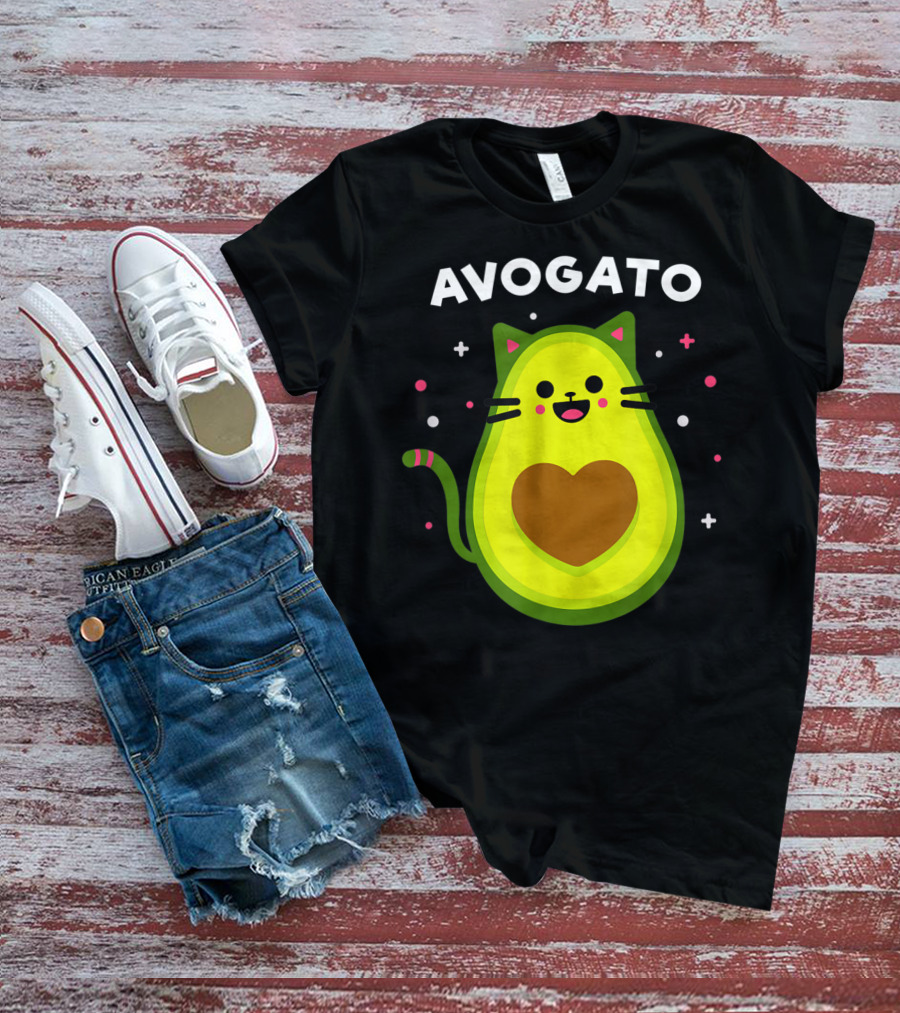 Avogato Cat Avocado Lover Cute Cat Avogato T-Shirt