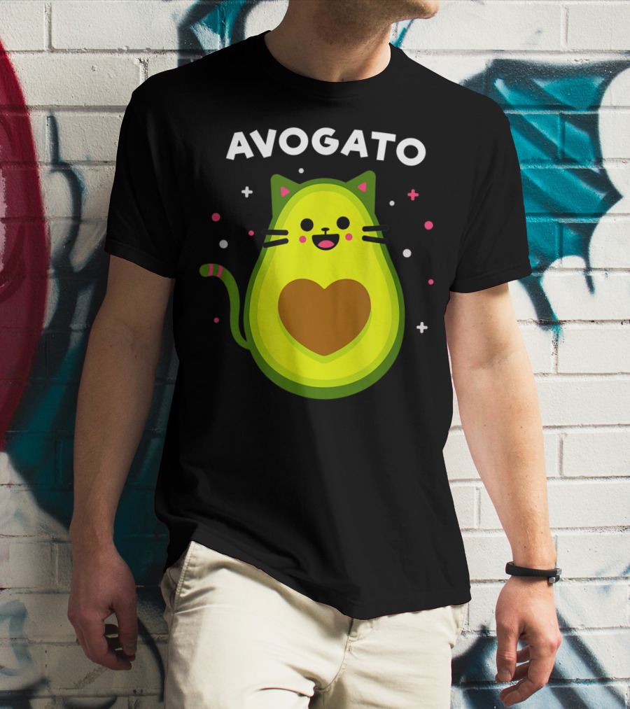 Avogato Cat Avocado Lover Cute Cat Avogato T-Shirt